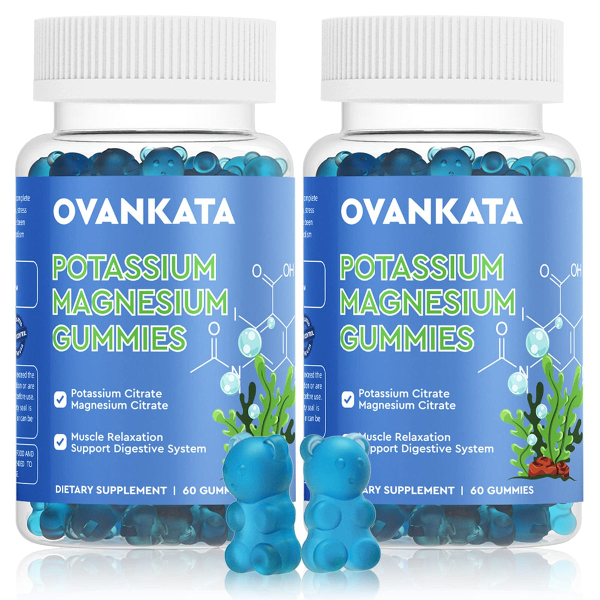 Ovankata Potassium Magnesium Gummies for Muscle Support - 120 Count