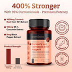 Pureclinica Turmeric Curcumin 1100mg with Black Pepper - 180 Tablets - image 3
