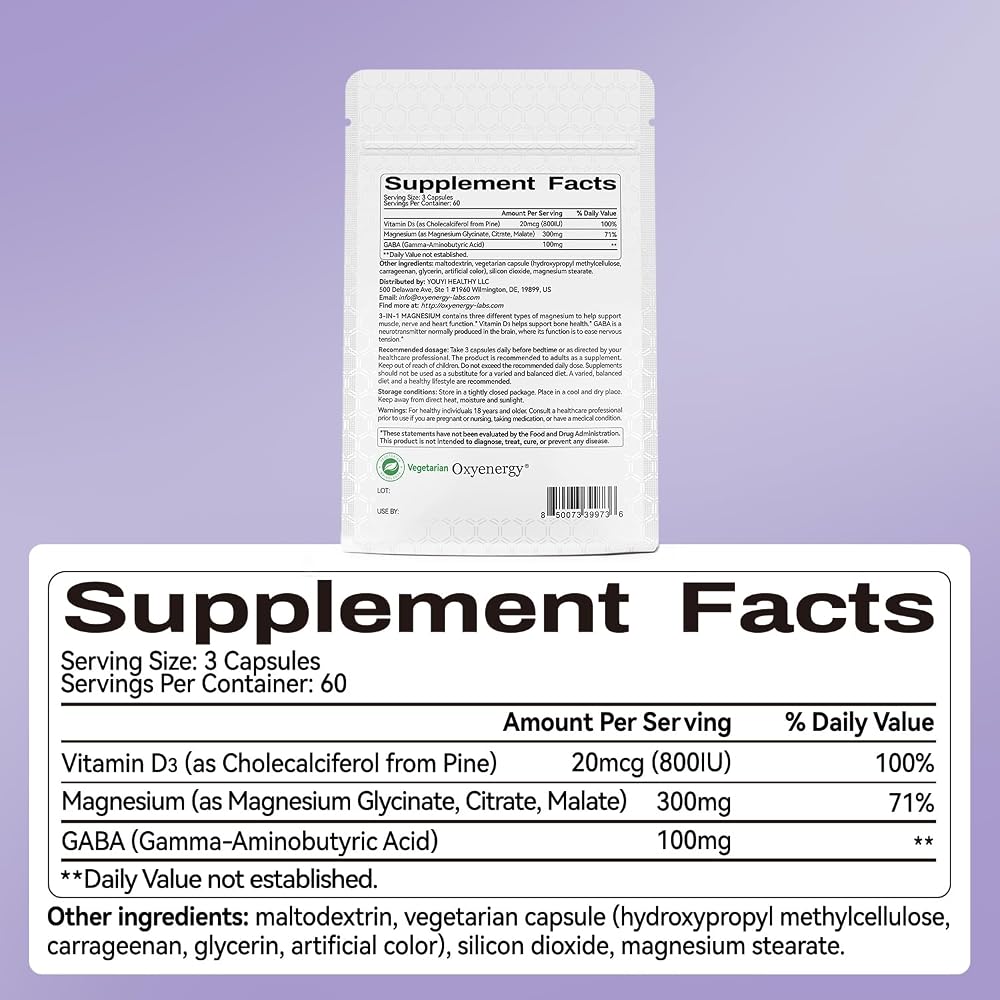 OxyEnergy Magnesium Complex 300mg - 180 Capsules - image 7