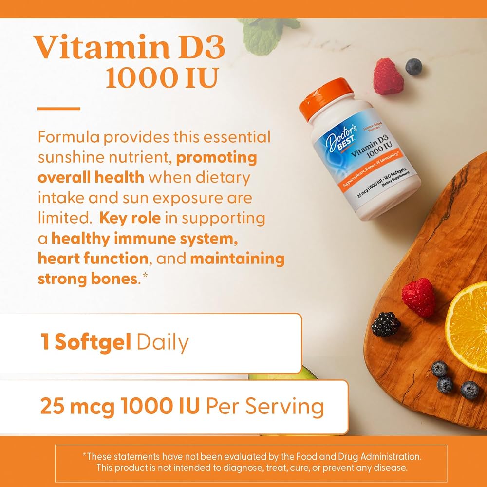 Doctor's Best Vitamin D3 1000 IU Softgels - 180 Softgels - image 5
