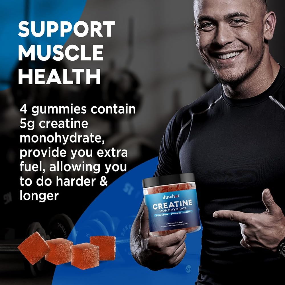 duwhot Creatine Monohydrate Gummies for Men - 120 Count - image 5