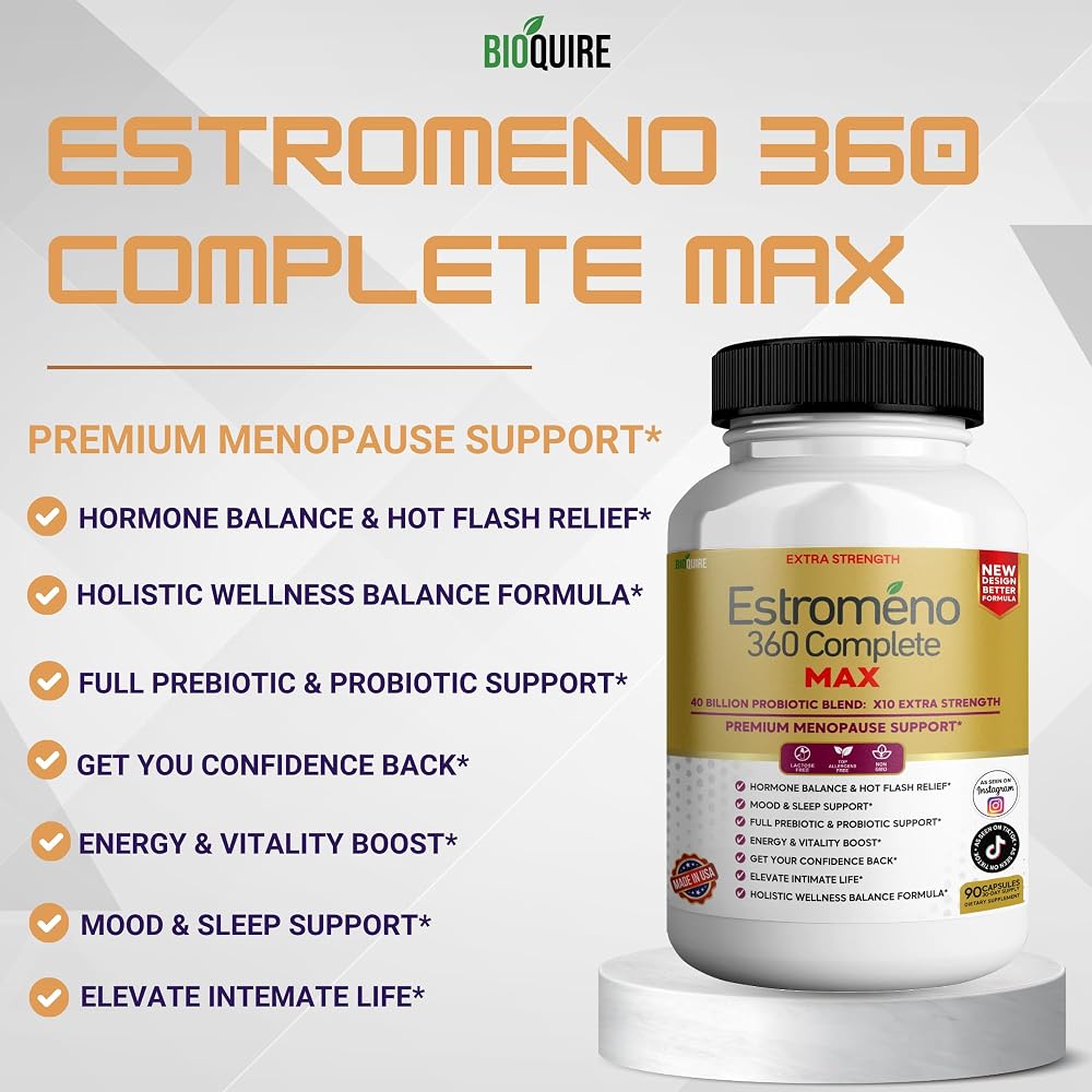 BIOQUIRE Estromeno 360 Complete Max Menopause Support - 60 Capsules - image 6