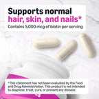 Amazon Basics Vegan Biotin 5000 mcg for Hair, Skin, Nails - 130 Capsules - image 3