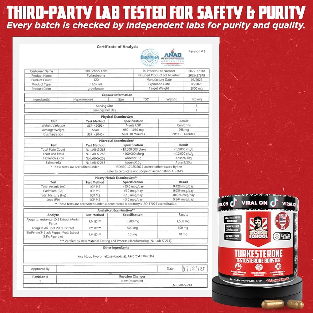 Old School Labs Testosterone Supplement for Men