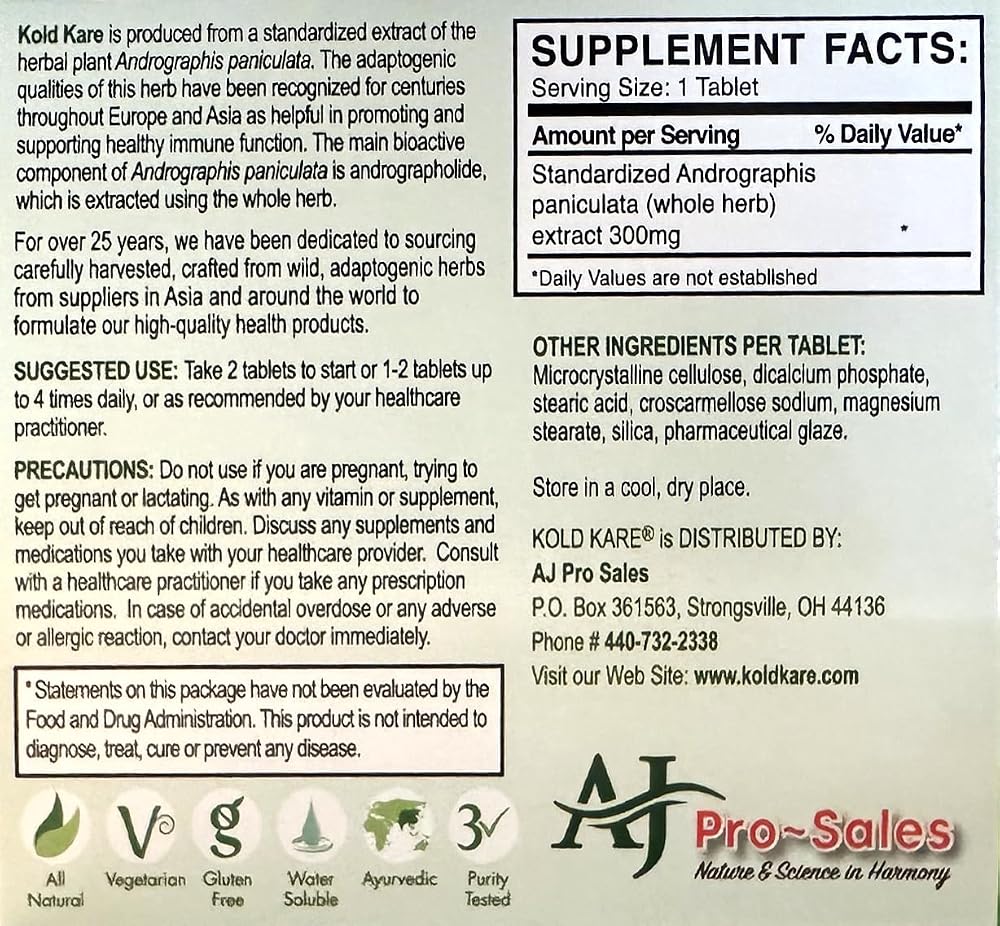 Kold Kare Daily Immune Health Function - 80 Tablets - image 3