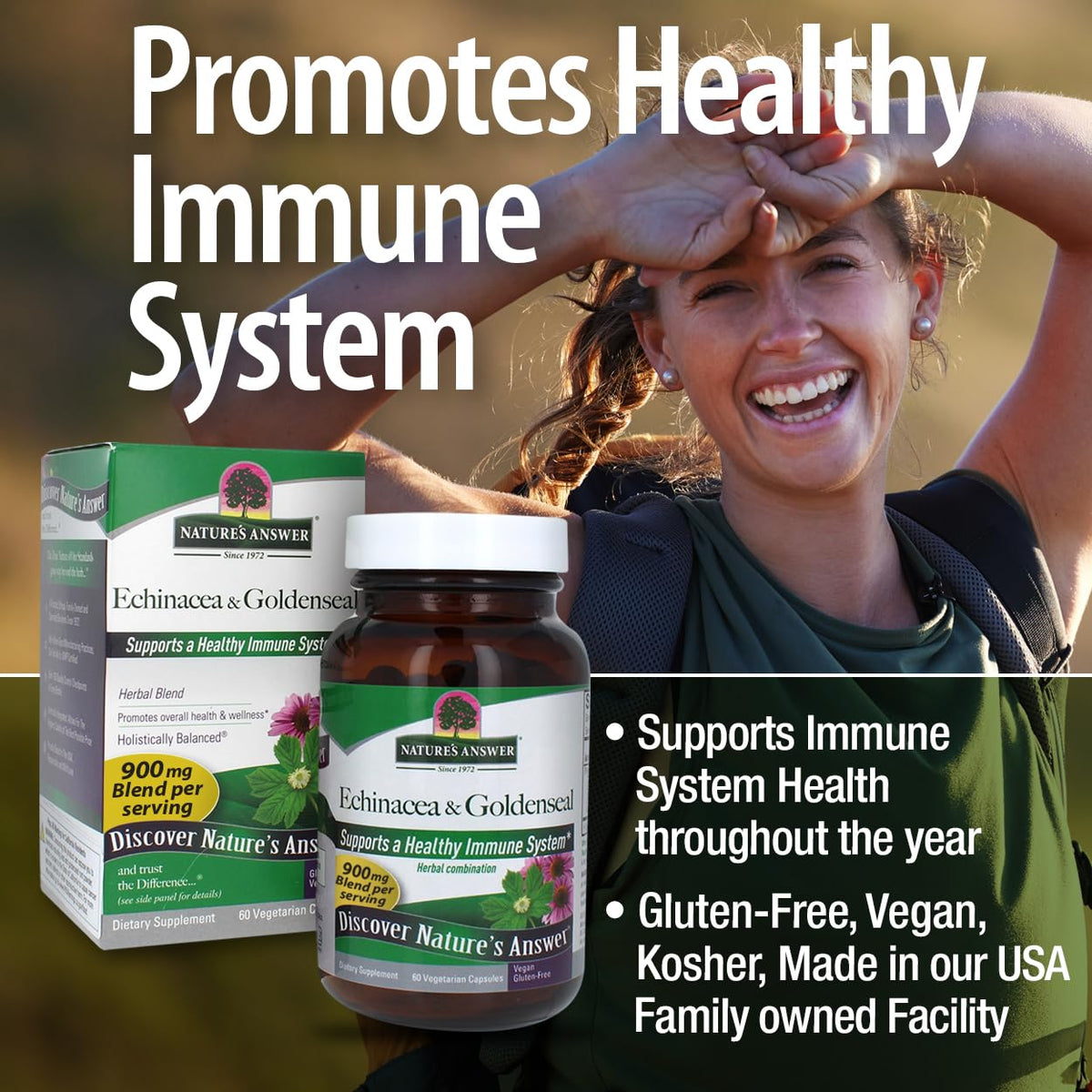Nature's Answer Echinacea/Goldenseal Vegetarian Capsules - 60 Count - image 6