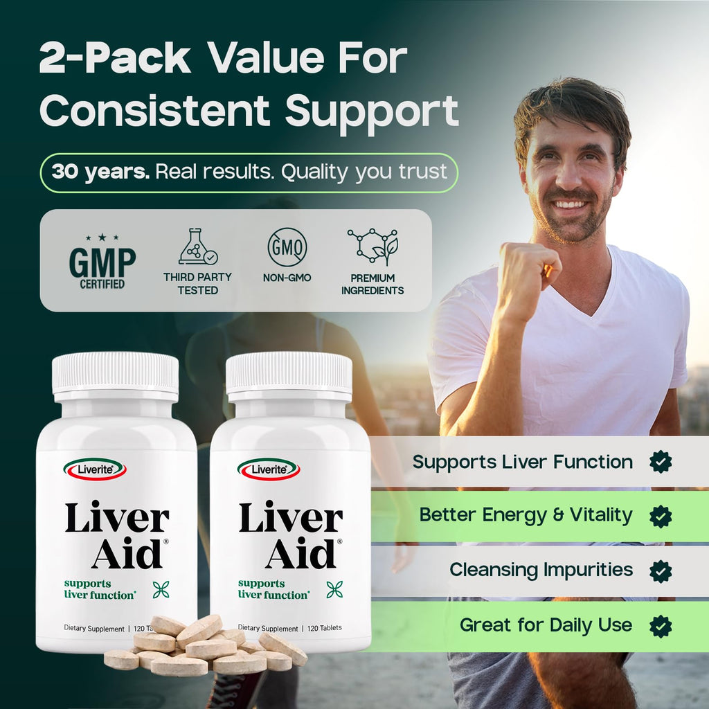 LIVERITE Liver Aid Supplement for Daily Liver Support - 240 Tablets - image 7