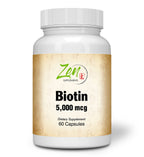 Zen Supplements High Potency Biotin 5,000mcg - 60 Vegetarian Capsules