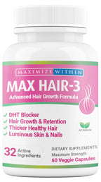 Maximum Slim Max Hair-3 Advanced Hair Growth Formula - 60 Capsules - image 2