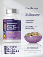 Horbäach Resveratrol Berberine Grape Seed & Quercetin - 120 Capsules - image 4