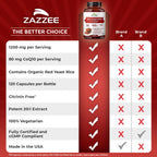 Zazzee Organic Red Yeast Rice 20:1 Extract with CoQ10 - 120 Capsules - image 8