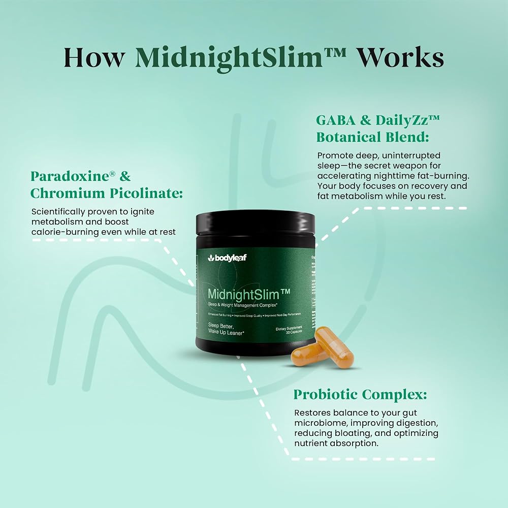 Body Leaf MidnightSlim Advanced Nighttime Weight Management - 30 Capsules - image 3