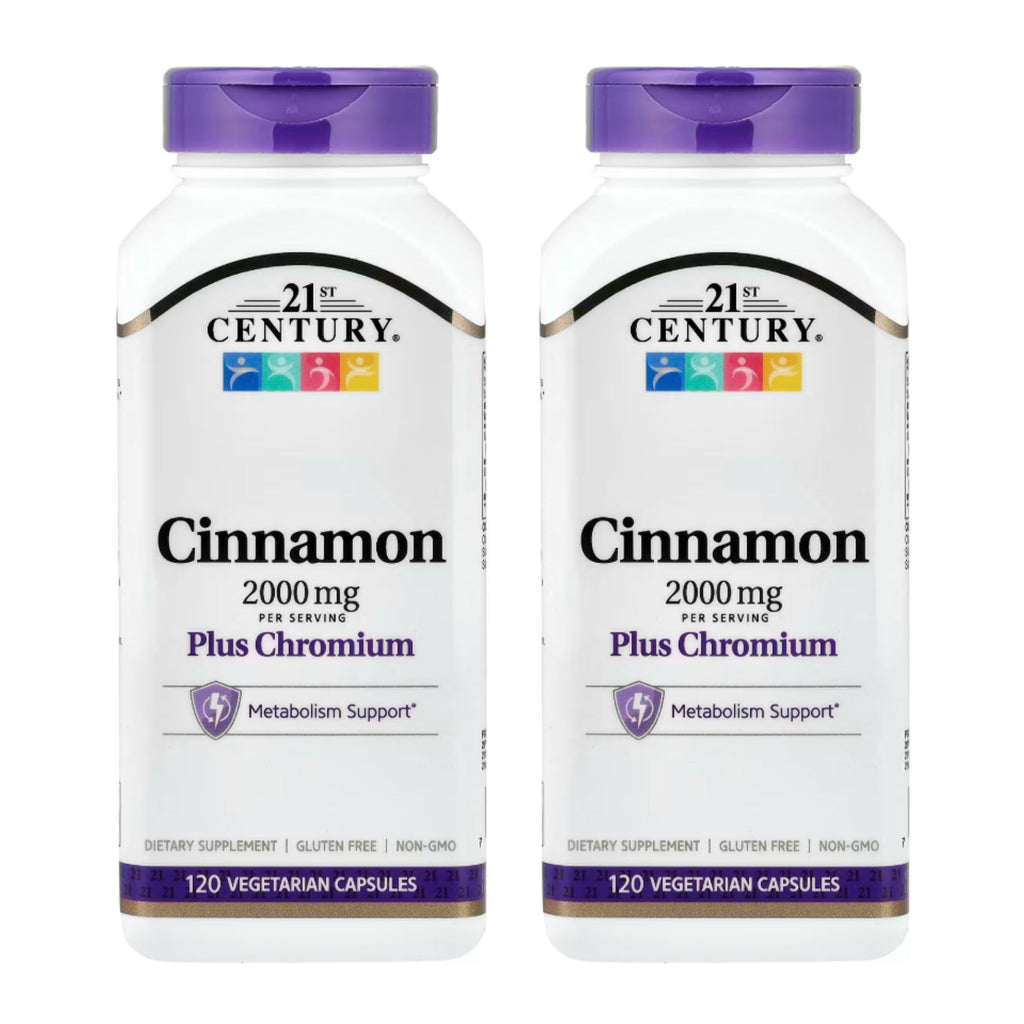21st Century Cinnamon Plus Chromium Vegetarian Capsules - 120 Count