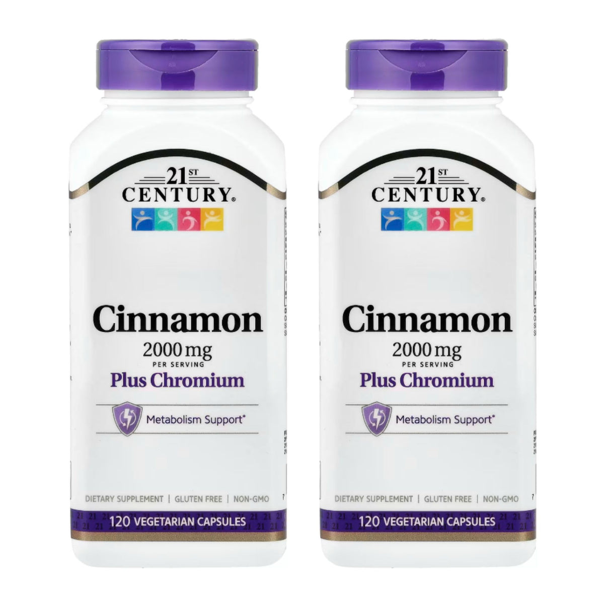 21st Century Cinnamon Plus Chromium Vegetarian Capsules - 120 Count