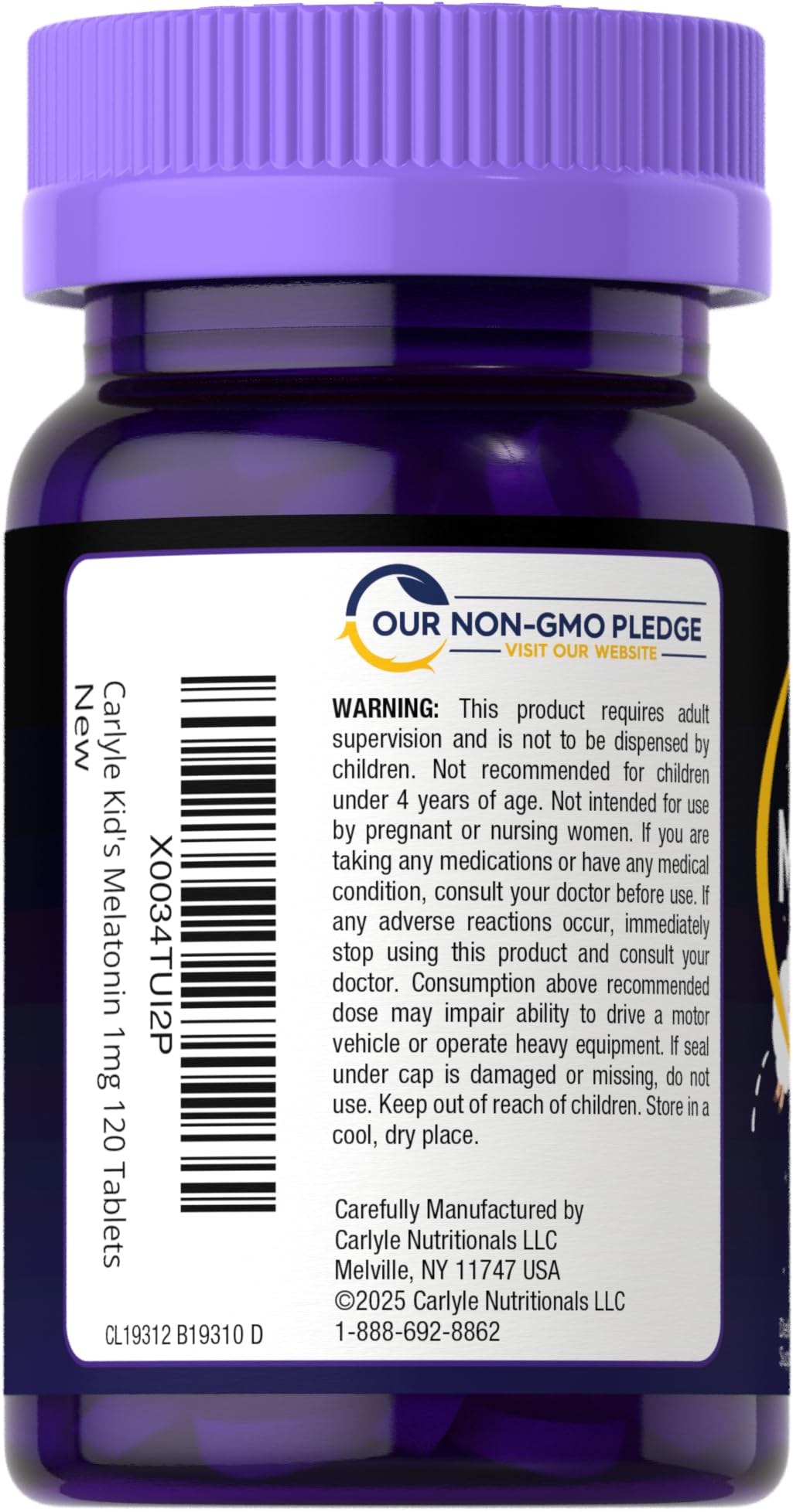 Carlyle Kids Melatonin 1mg - 120 Chewable Tablets - image 3