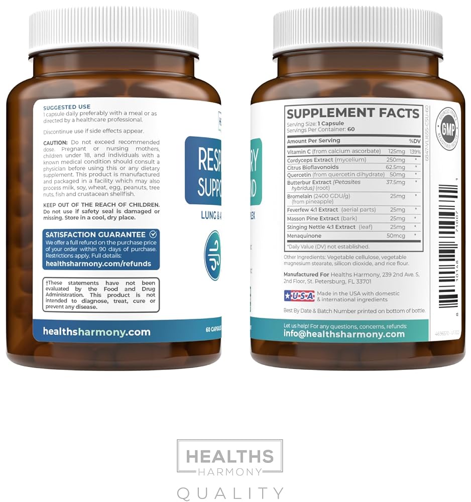 Healths Harmony Respiratory Support Supplement Deep Lung Cleanse