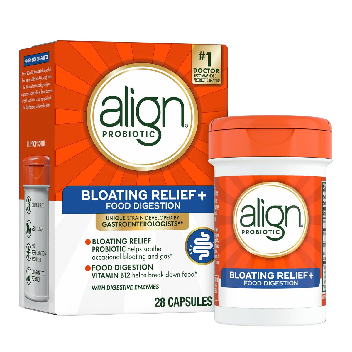 Align Probiotic Bloating Relief + Food Digestion - 28 Capsules