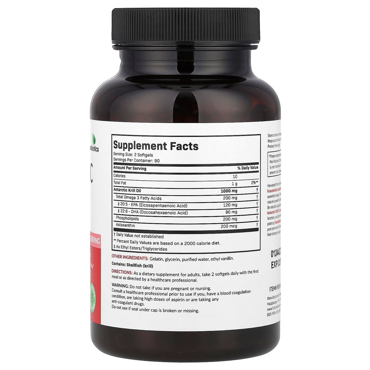 Futurebiotics Antarctic Krill Oil with Astaxanthin - 180 Softgels - image 2