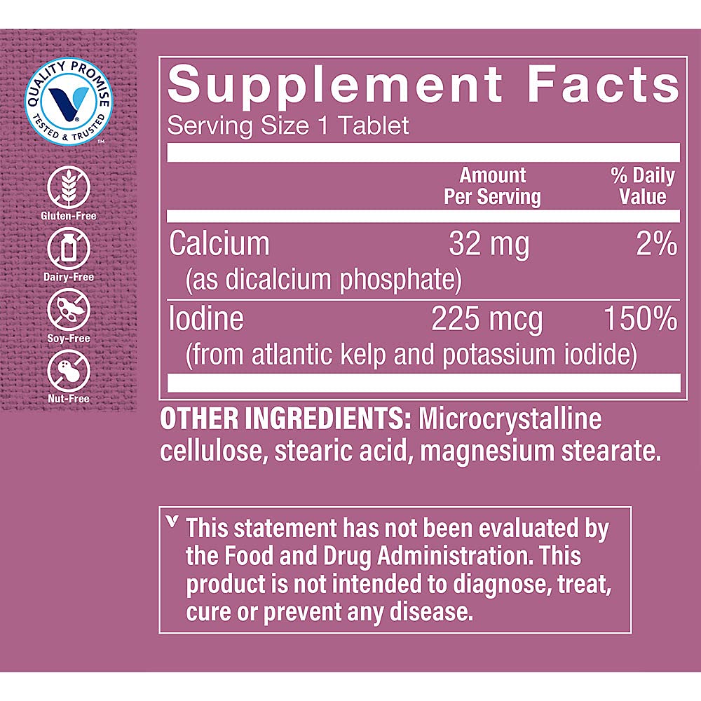 The Vitamin Shoppe Kelp Iodine Thyroid Support - 300 Tablets - image 2