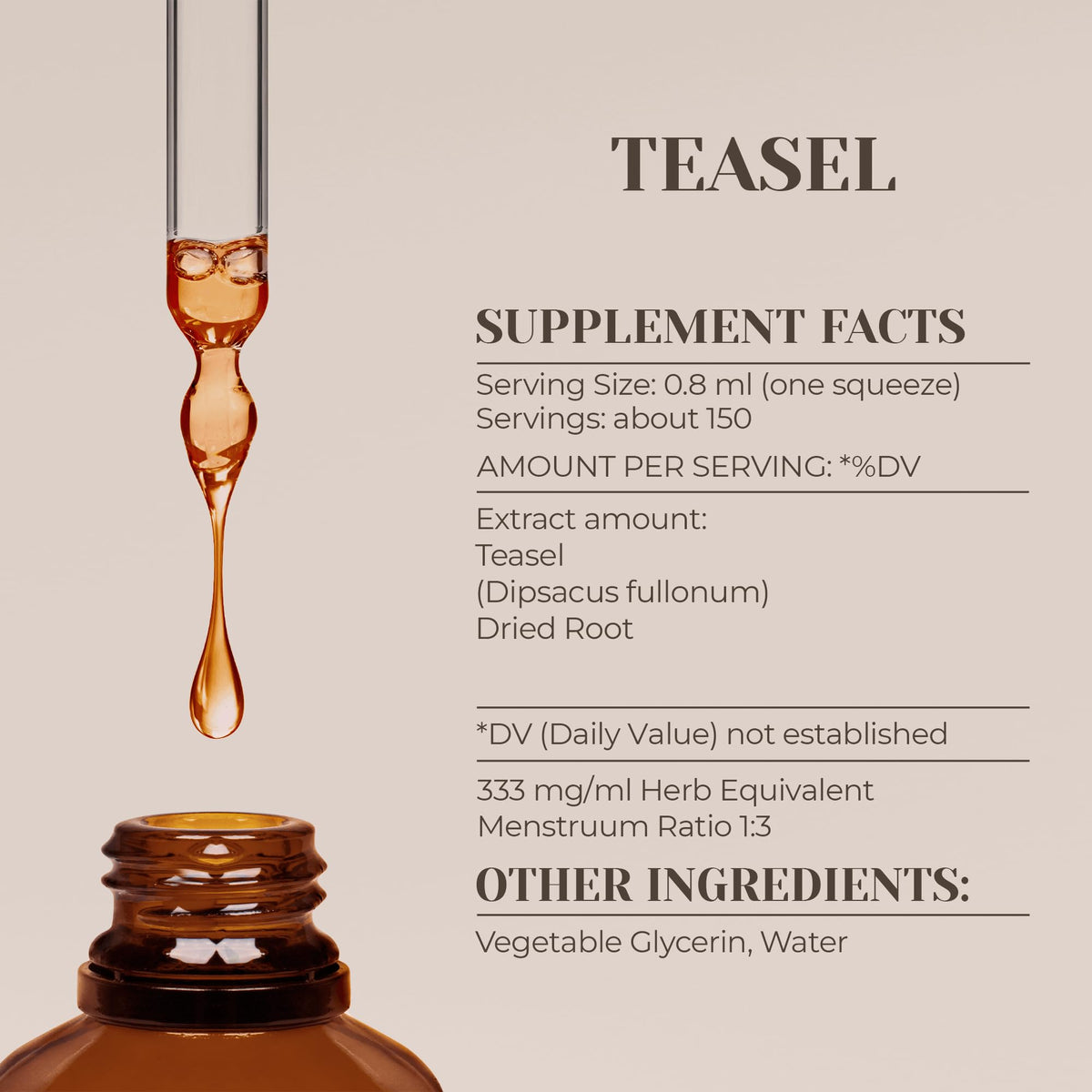 Garden Organics Teasel Alcohol-Free Natural Tincture Extract