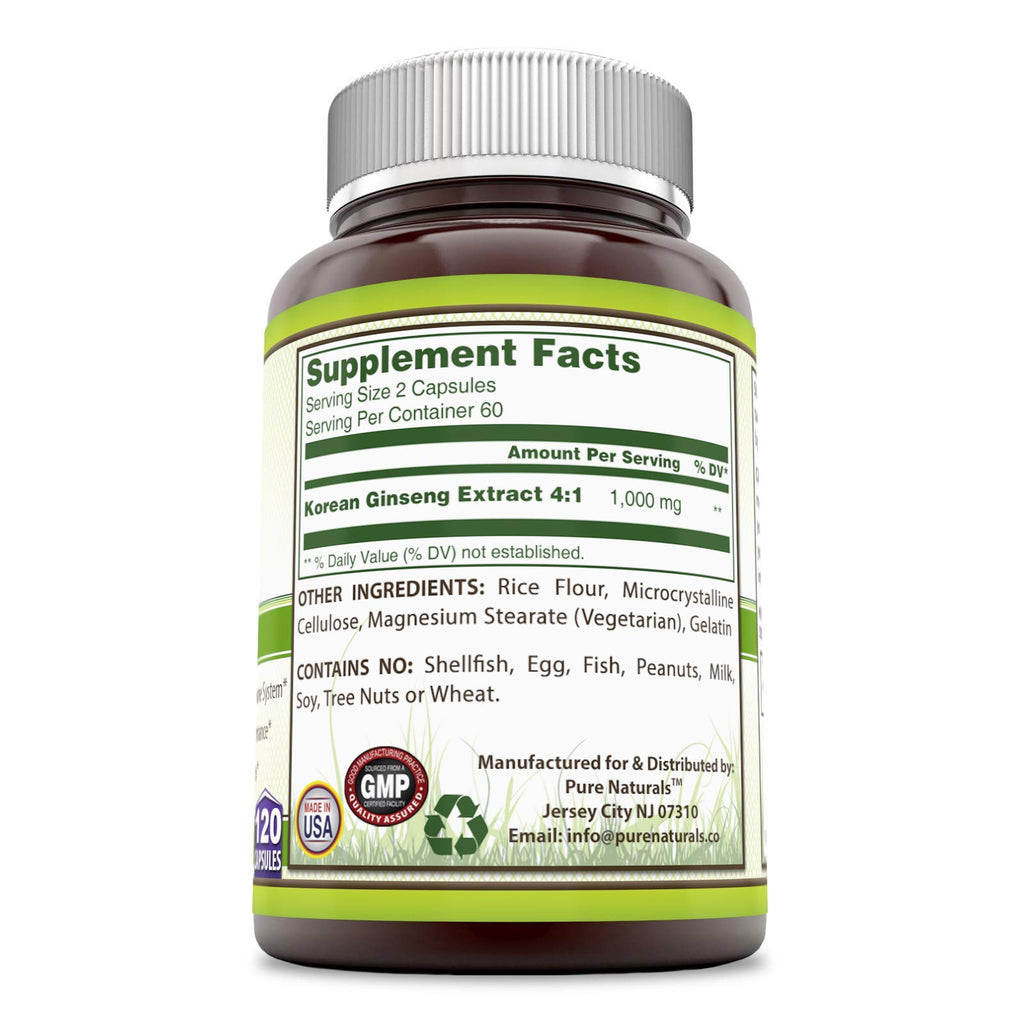 Pure Naturals Ginseng Complex 1000mg - 120 Capsules - image 3