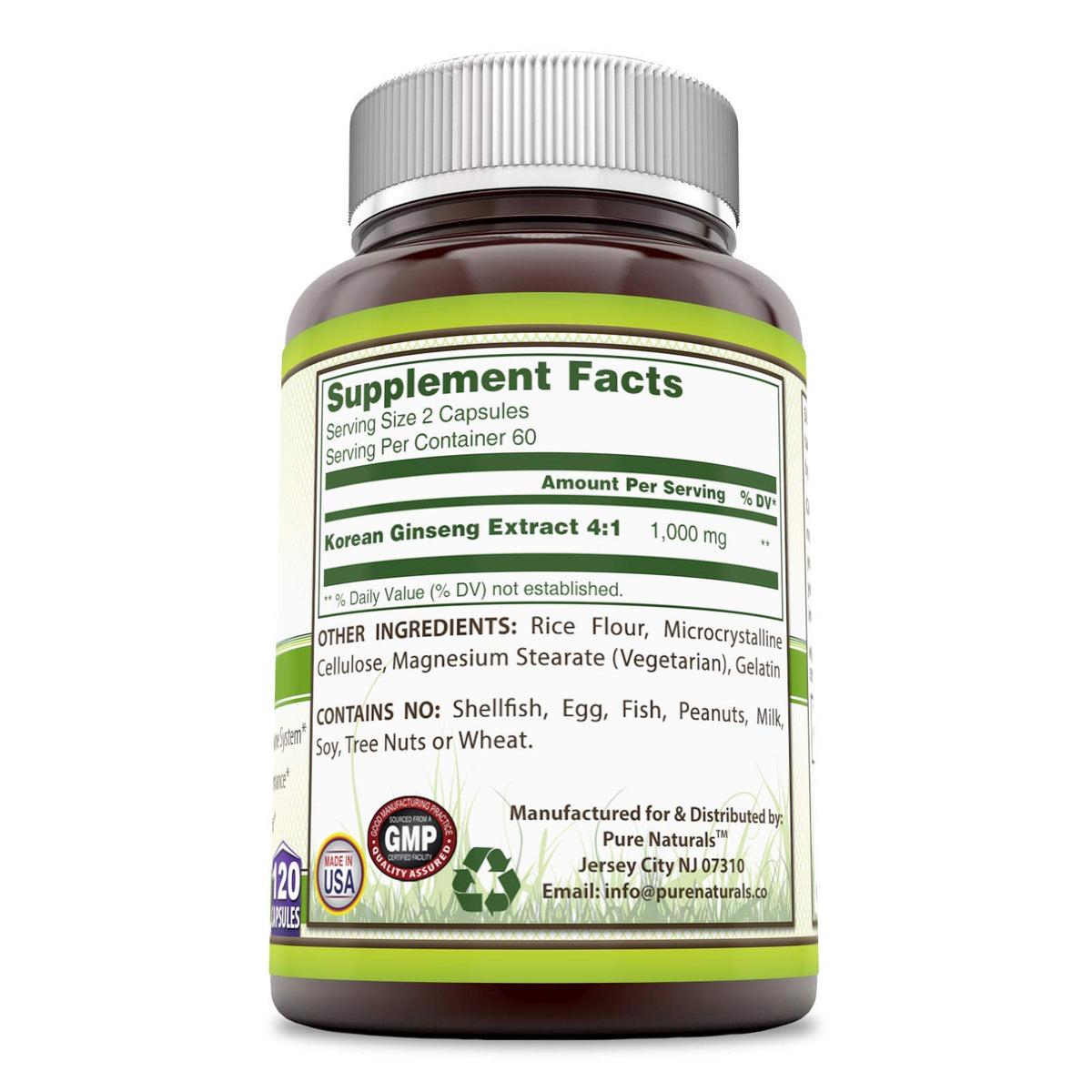 Pure Naturals Ginseng Complex 1000mg - 120 Capsules - image 3