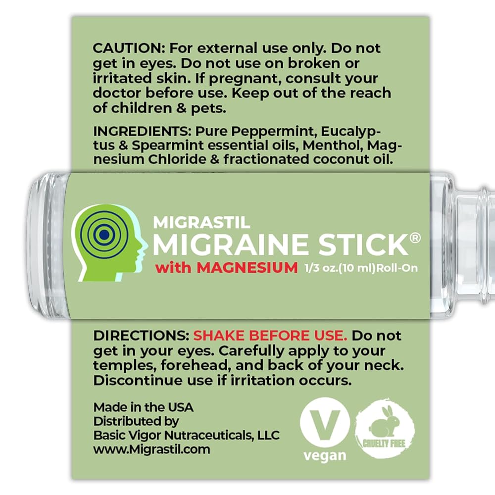 Migrastil Migraine Stick with Magnesium Peppermint Eucalyptus - 2-Pack - image 3