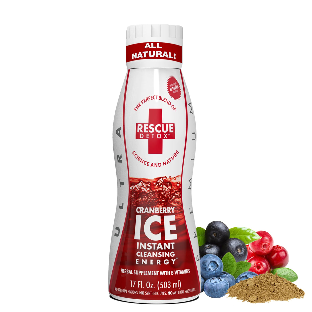 Rescue Detox ICE Cranberry Instant Cleanse - 17 Fl Oz