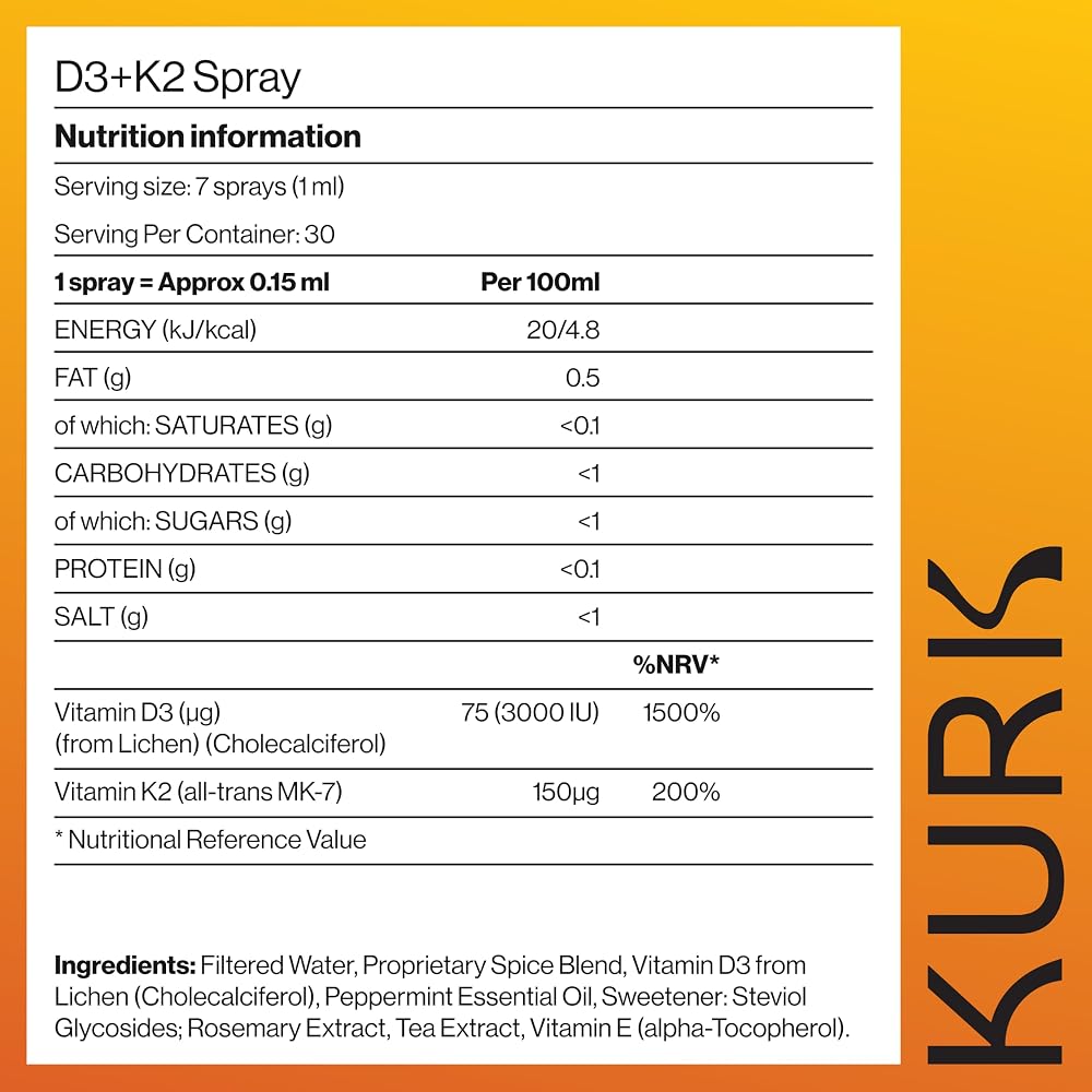 Kurk Vegan Vitamin D3 K2 Spray for Everyday Wellness - 1 Fl Oz - image 9