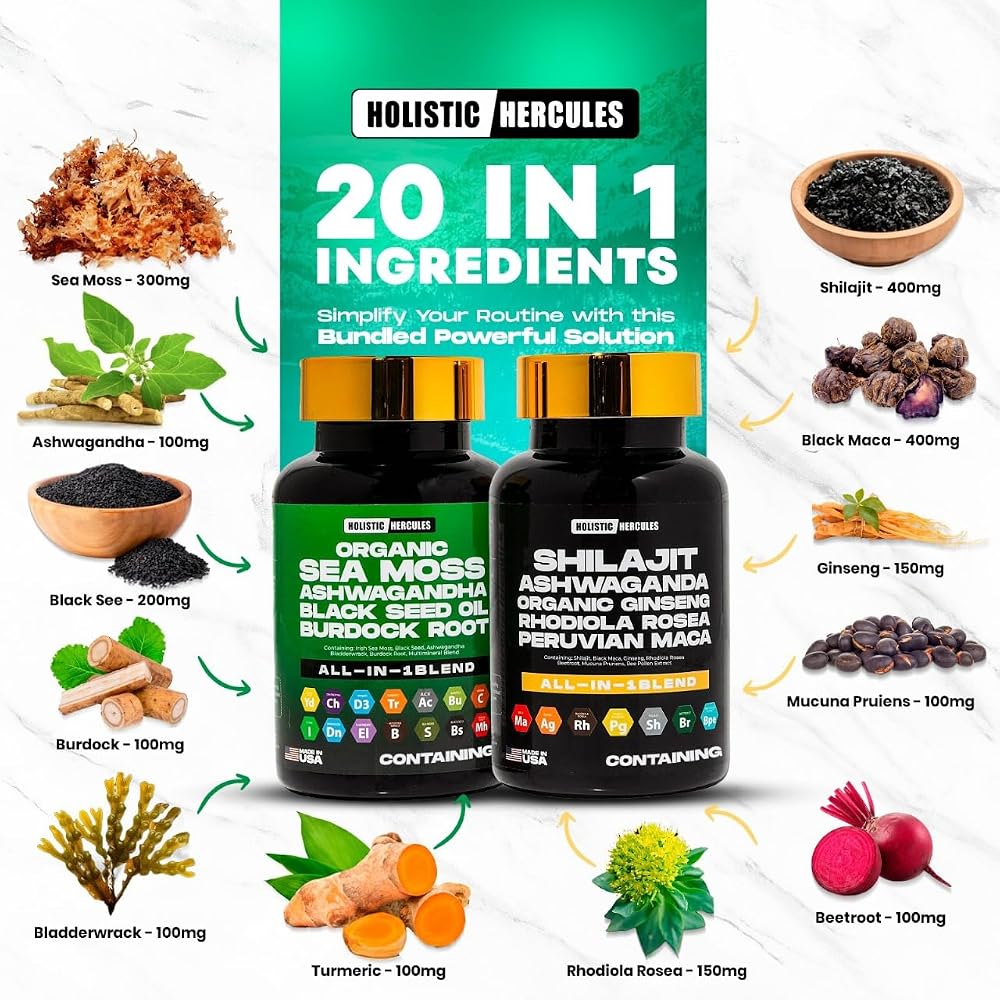 Holistic Hercules Elixir Bundle 20-in-1 Performance Booster - 60 Capsules - image 4