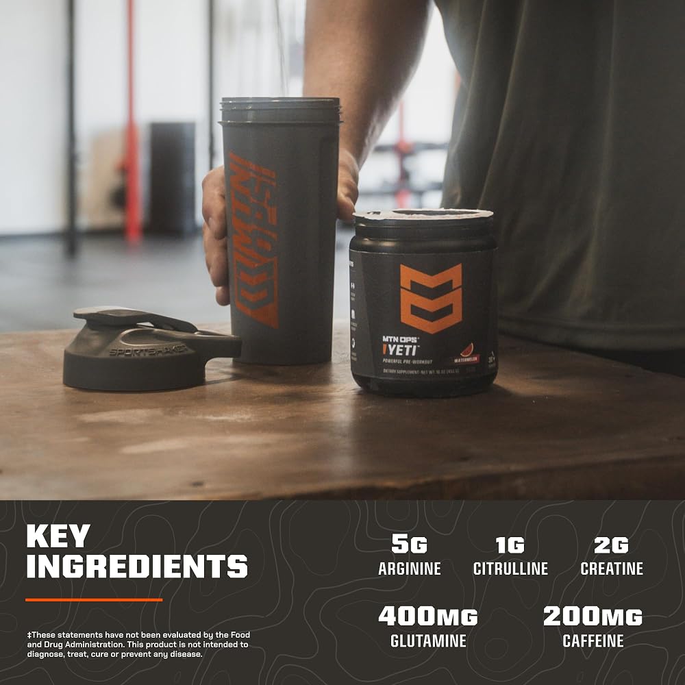 MTN OPS Yeti Pre-Workout Powder Energy Drink with Creatine