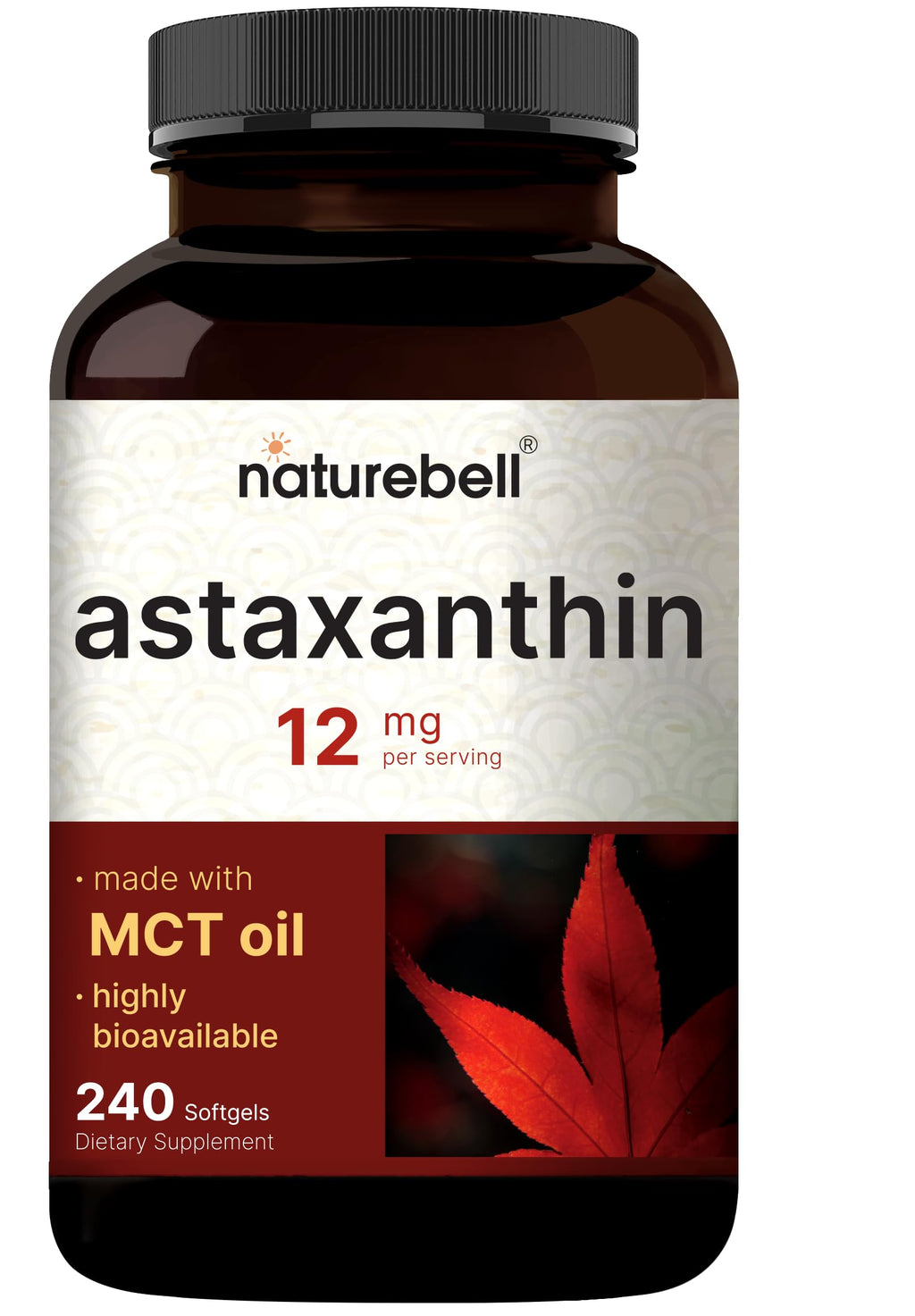 NatureBell Maximum Strength Astaxanthin 12mg - 240 Softgels