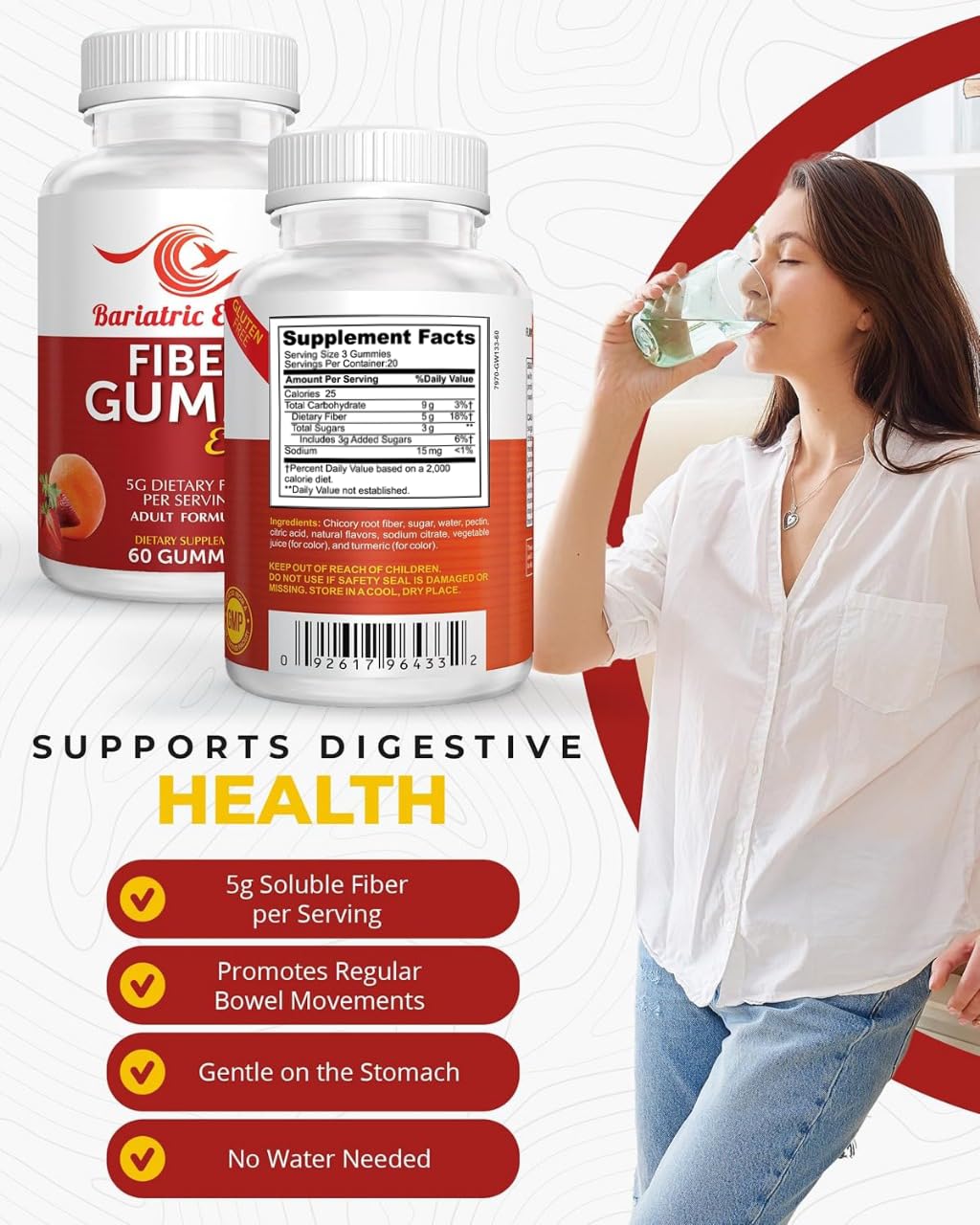 Bariatric Food Expert Fiber Vitamin Gummies - 60 Count - image 3