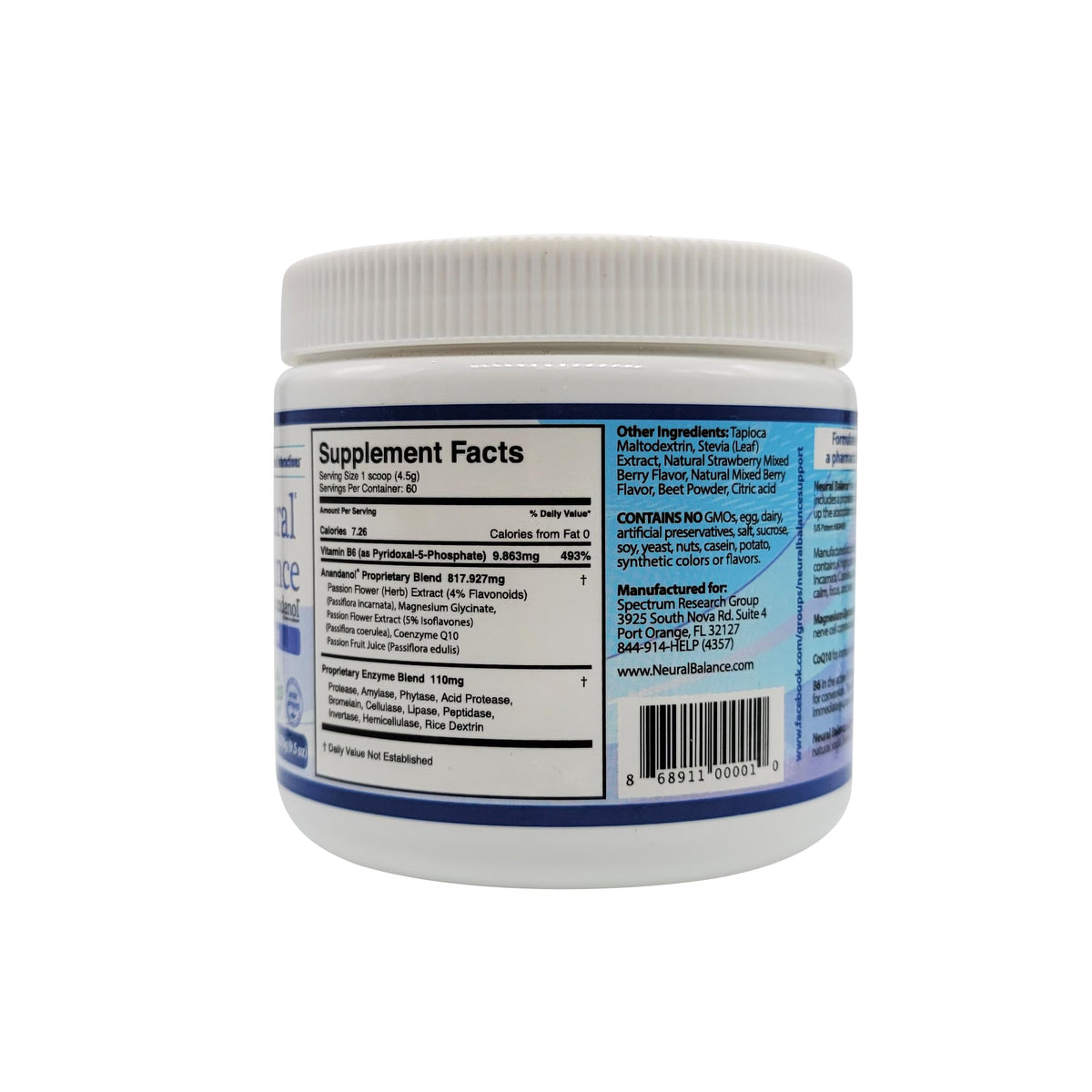 NEURAL BALANCE Anandanol with Proprietary Digestive Enzyme Blend