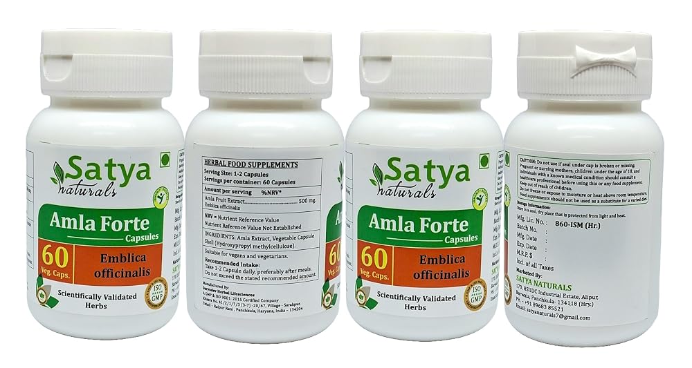 Satya Naturals Amla Forte Capsules 500 mg. 60 Veg. Capsule