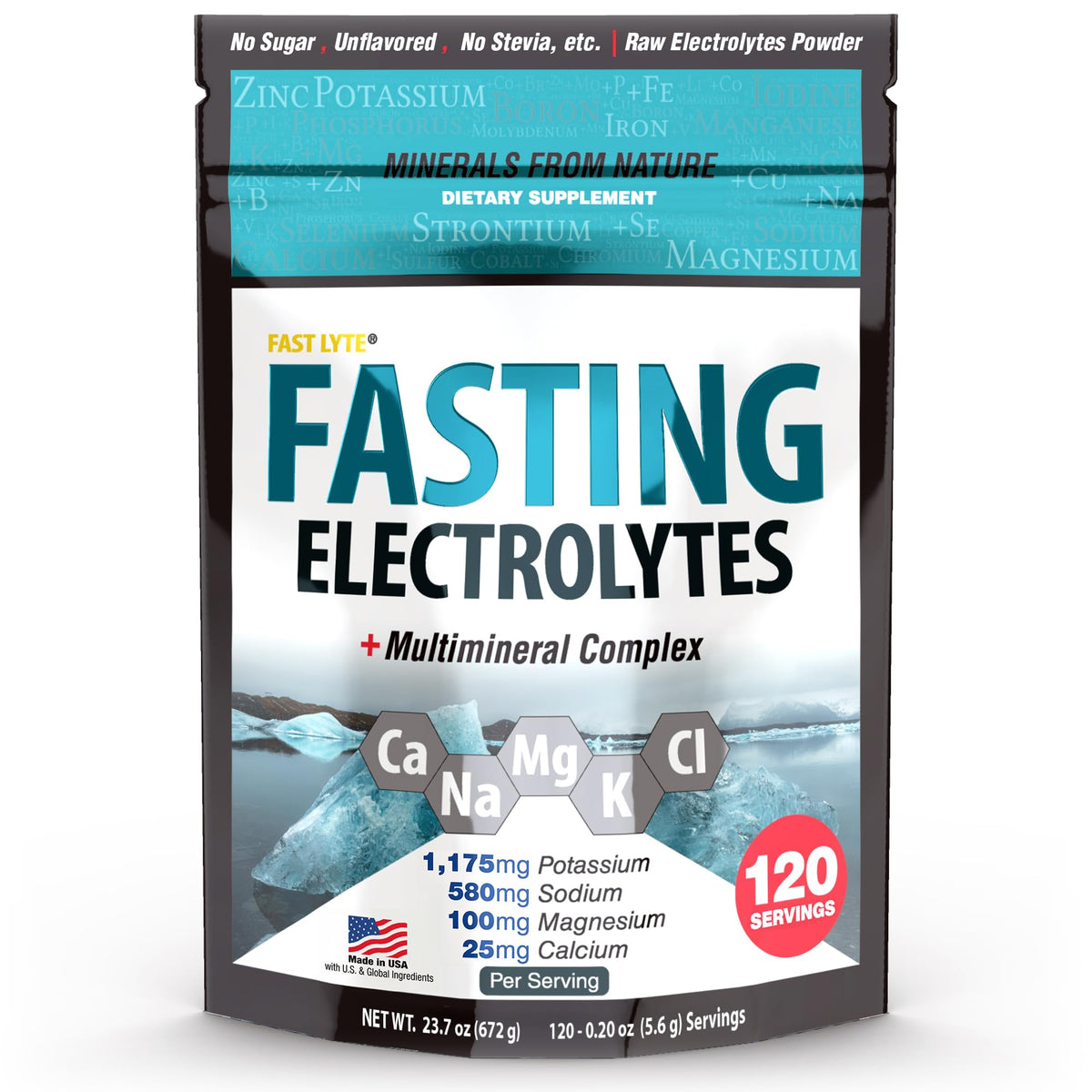 Fast Lyte Fasting Electrolyte Supplement Powder - 23.7 oz