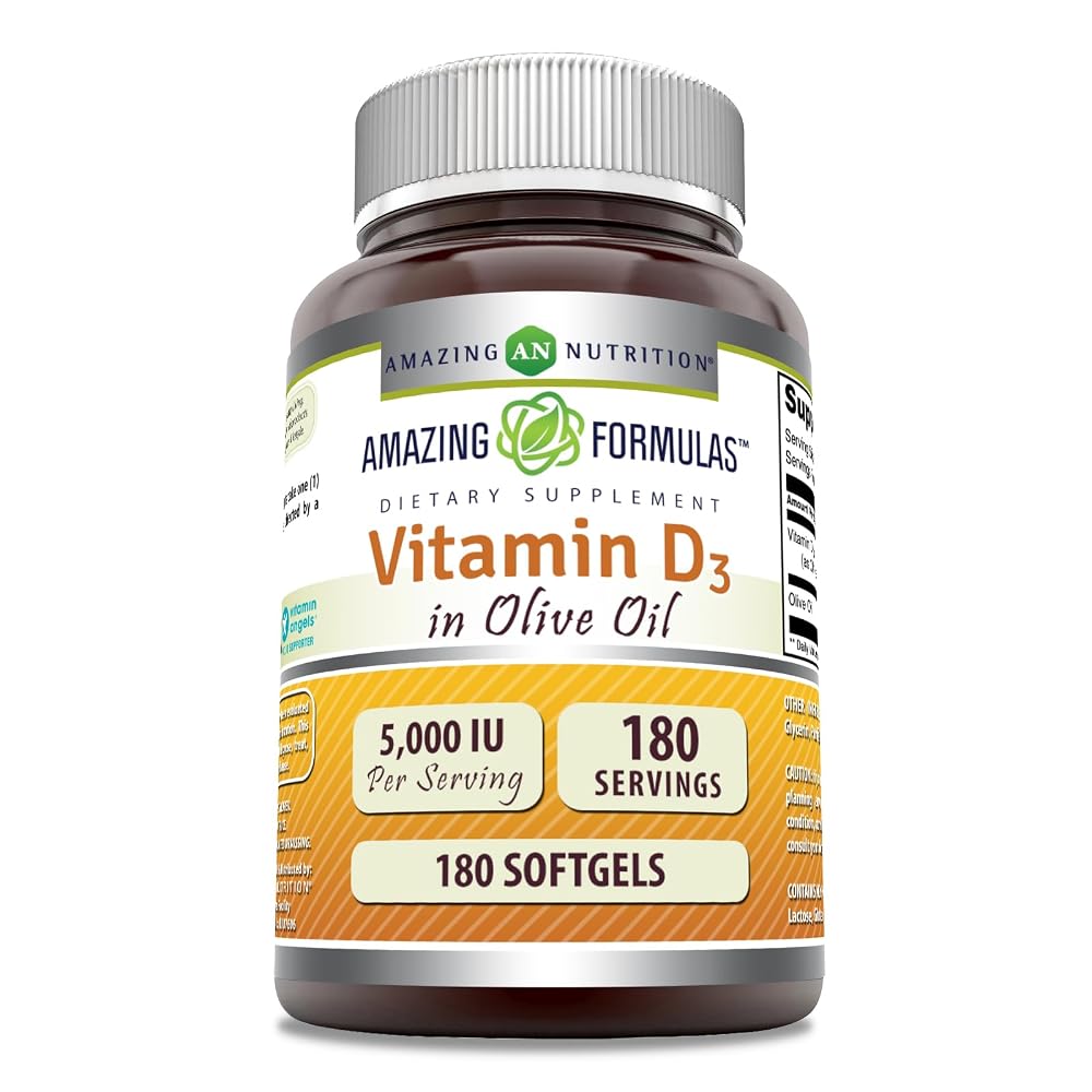 Amazing Nutrition Vitamin D3 5000 IU - 180 Softgels