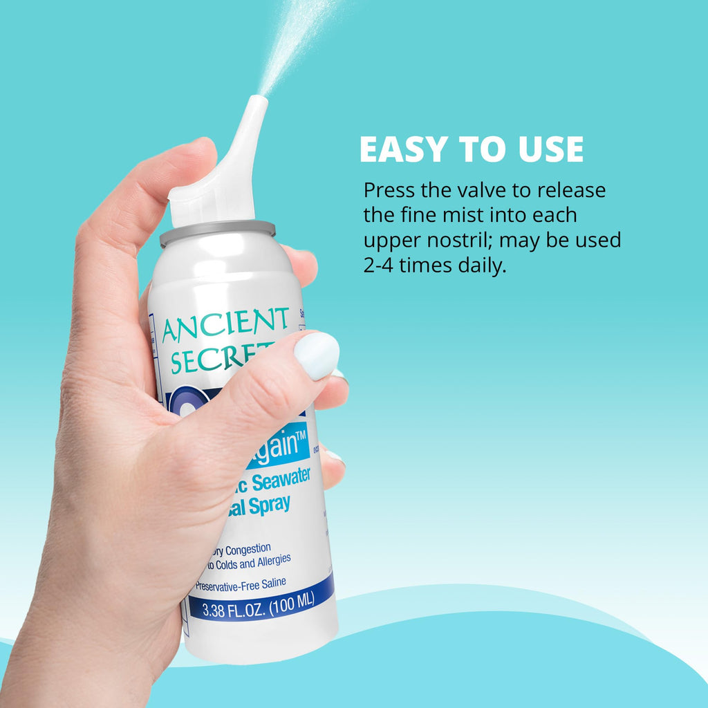 Ancient Secrets Saline Nasal Spray Breathe Again - 3.38 Fl Oz - image 7