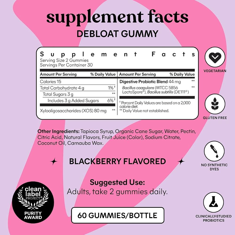 Lemme Debloat - Digestive & Gut Health Gummies with 2 Clinically - image 7