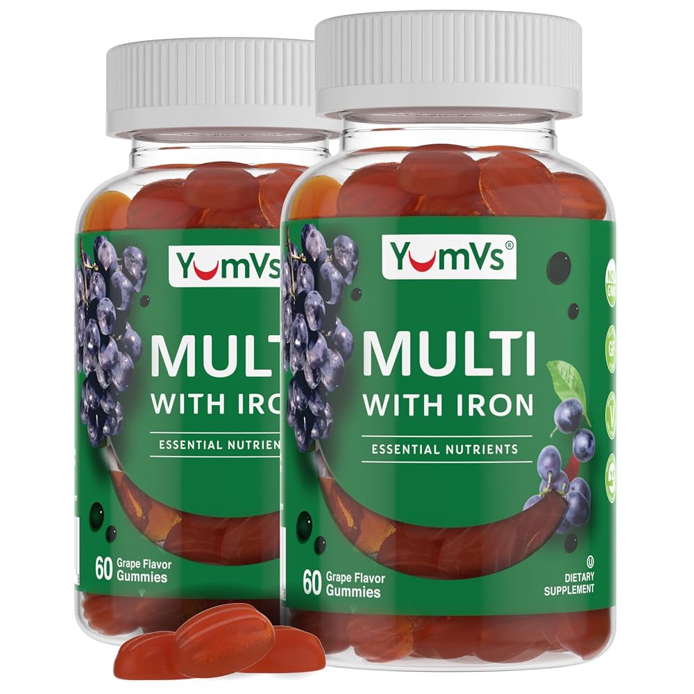 YUM-V'S Iron Gummies with Vitamin C, Grape - 120 Count