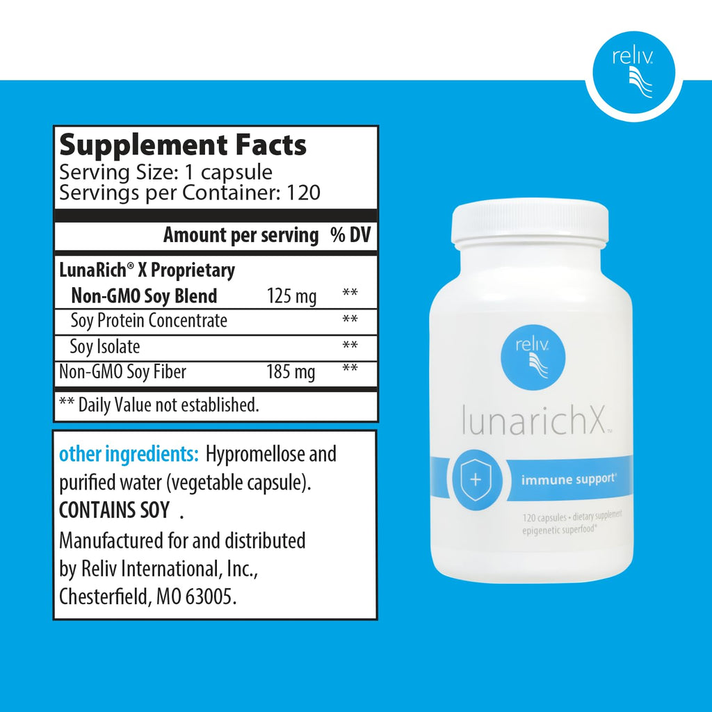 RELIV LunaRich X Lunasin Extract Capsules - 120 Count - image 2