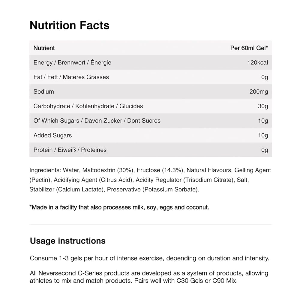 NeverSecond C30 Energy Gel, Performance Nutrition