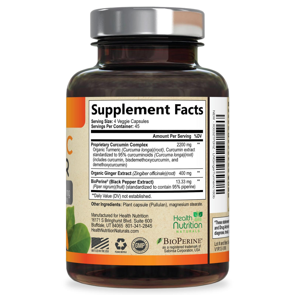 Health Nutrition Naturals Turmeric Curcumin Supplement - 95%