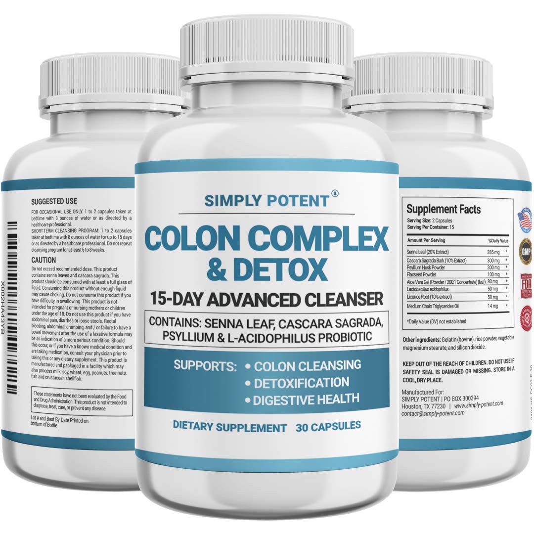 Simply Potent Natural Colon Cleanse - 60 Capsules