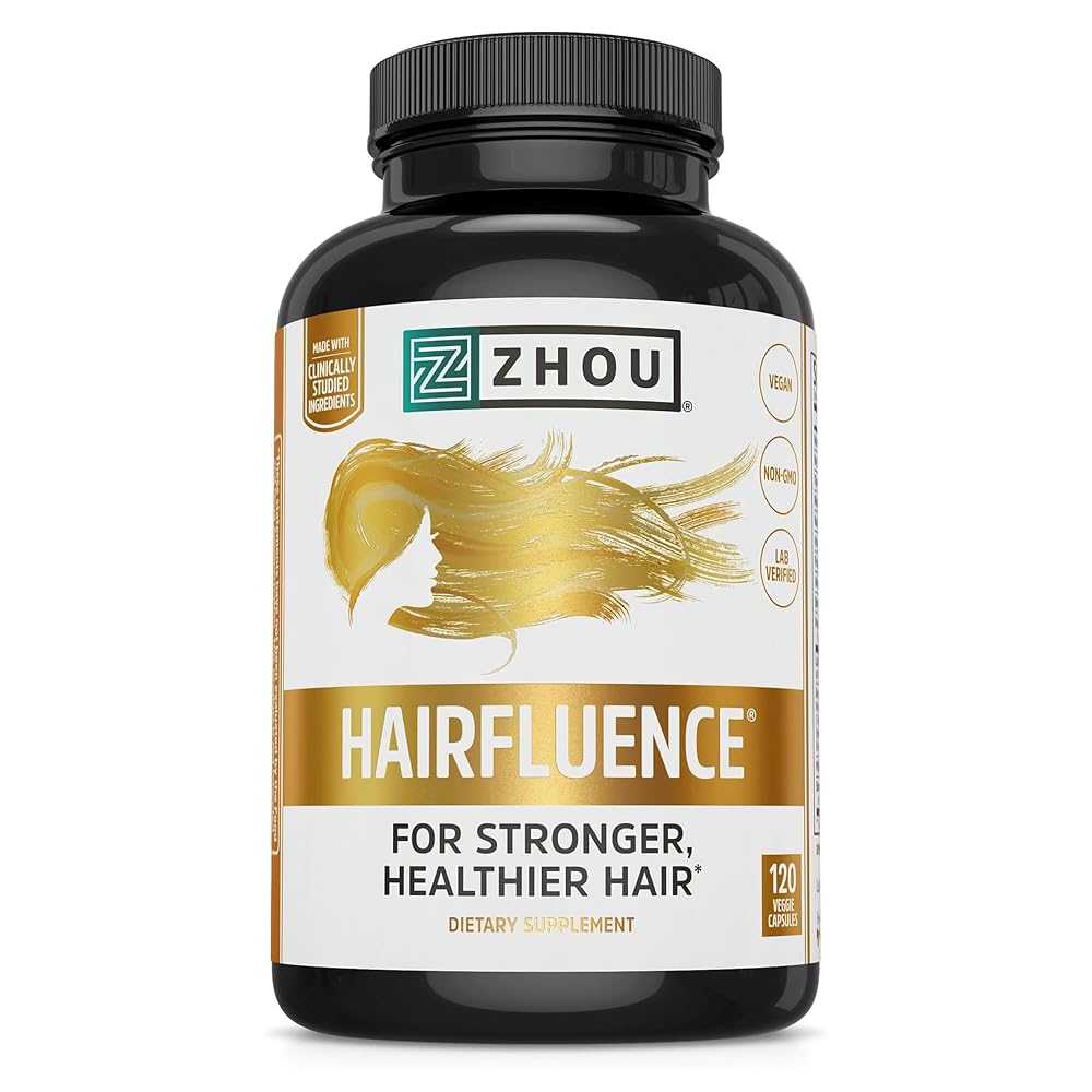 Zhou Hairfluence Biotin Supplement for Hair Growth - 120 Capsules