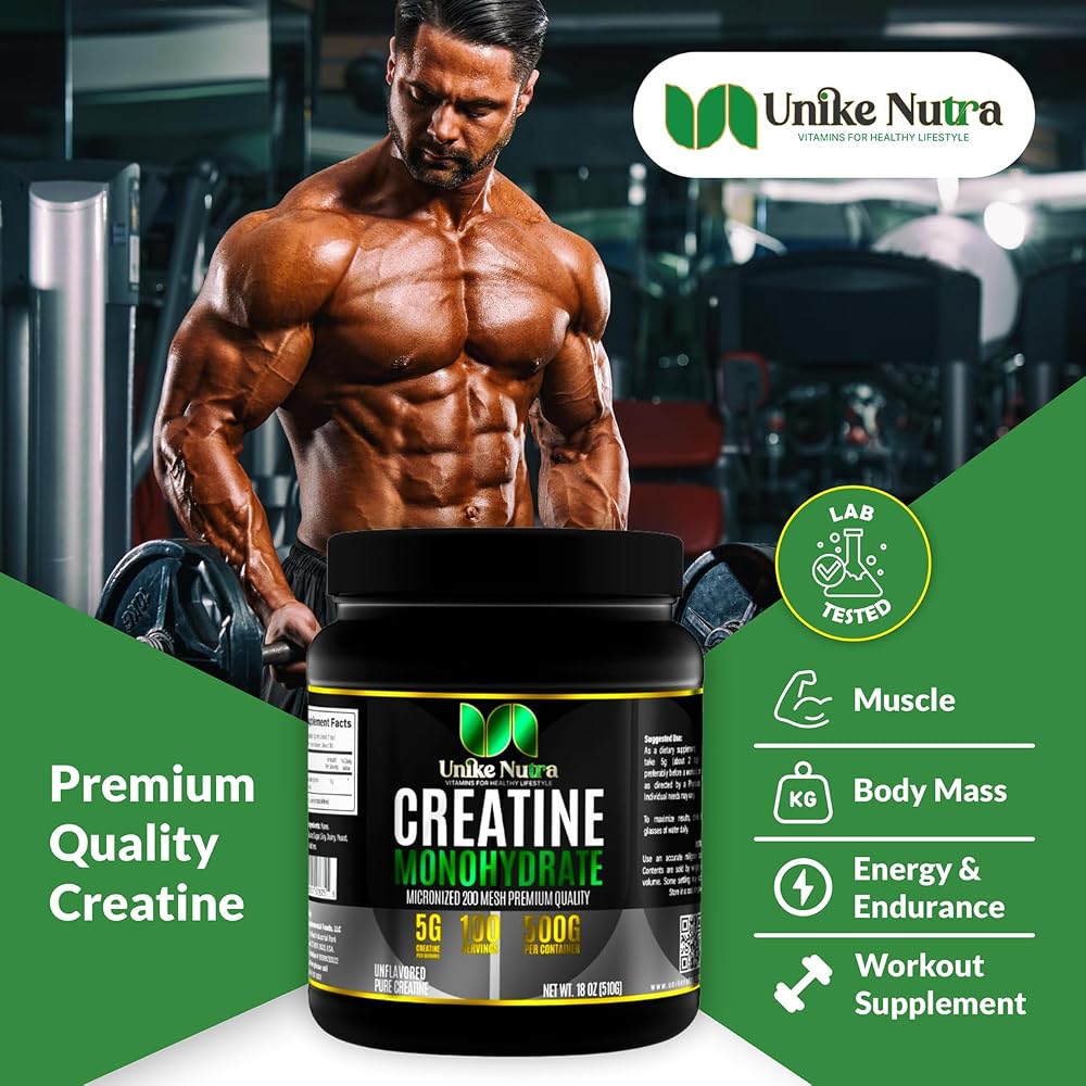 Unike Nutra Micronized Creatine Monohydrate Powder - 200 Servings - image 4