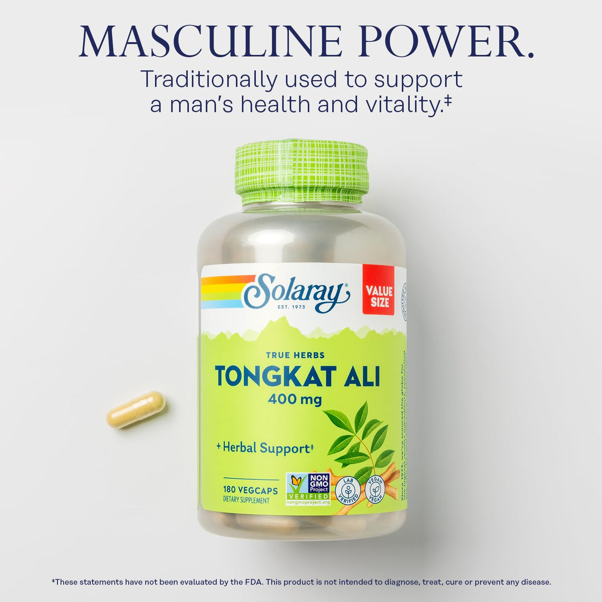 SOLARAY Tongkat Ali 400 mg - 180 Vegetarian Capsules - image 3