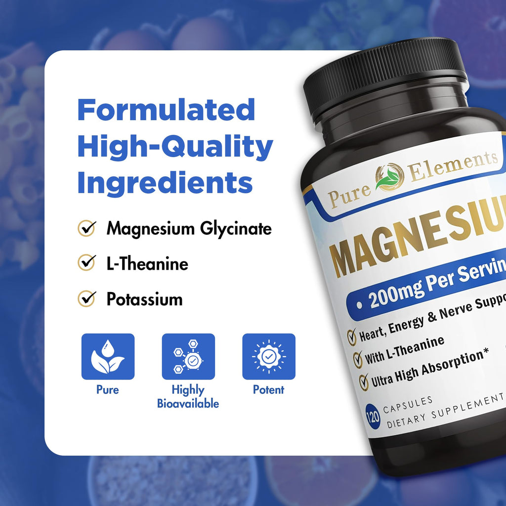 Pure Organic Elements Magnesium Glycinate with Potassium & L-Theanine - image 3