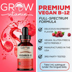 Grow Vitamin Vegan B12 Complex Liquid Sublingual Drops - 2 Fl Oz - image 4