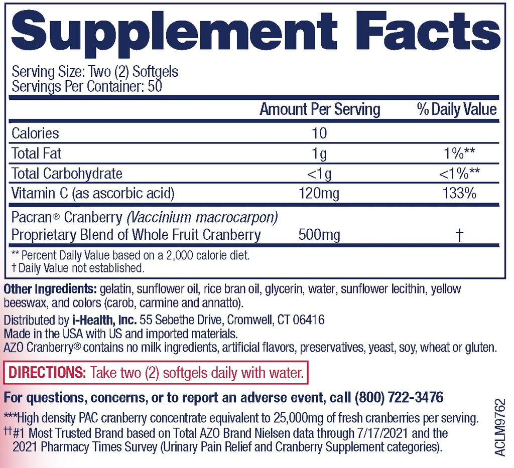AZO Cranberry Urinary Tract Health Softgels - 100 Count - image 5